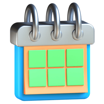 A calendar icon with four squares on it png