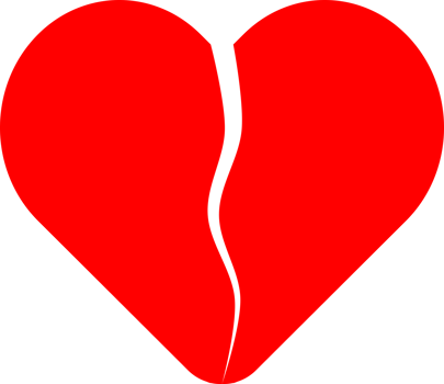 broken heart red png