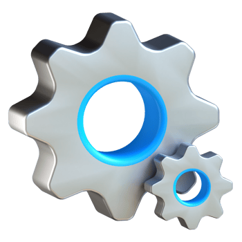 A gear wheel with a blue ring on it png
