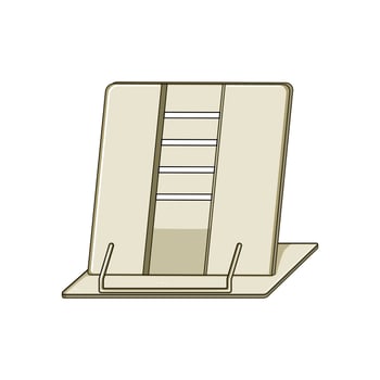 book wood reading stand cartoon illustration vector