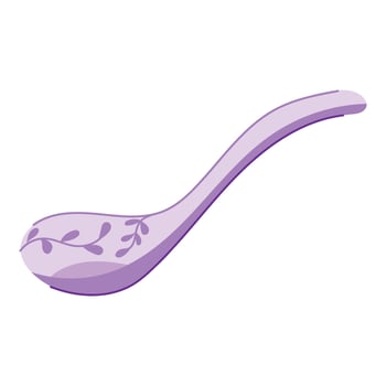 ceramic dining soup spoon cartoon illustration vector