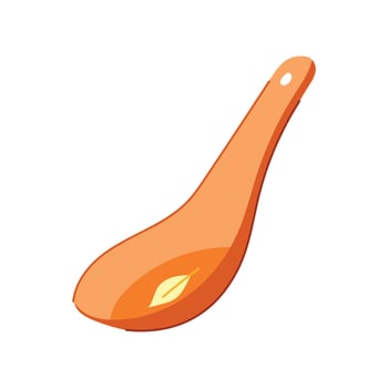 ceramic utensil soup spoon cartoon illustration vector