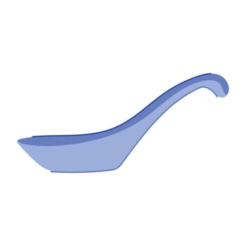 ceramic glossy soup spoon cartoon illustration vector