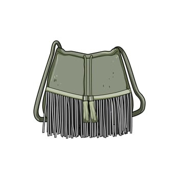 cowgirl vintage bag cartoon illustration vector