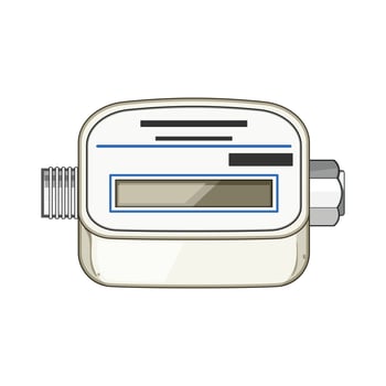 gas smart meter cartoon illustration vector