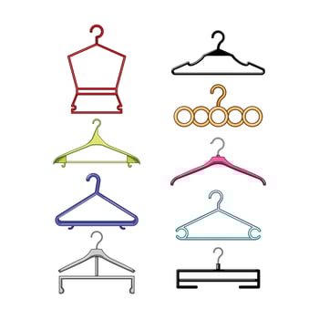 plastic hanger set cartoon illustration vector