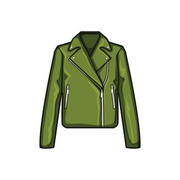 leather style jacket female cartoon illustration vector
