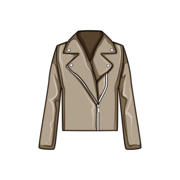 leather trendy jacket female cartoon illustration vector