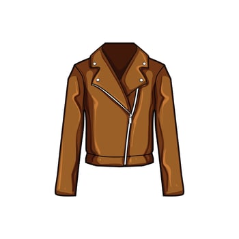 leather biker jacket female cartoon illustration vector