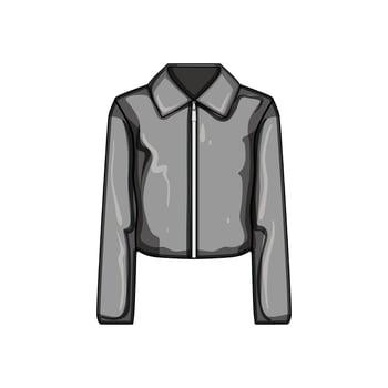leather fashion jacket female cartoon illustration vector