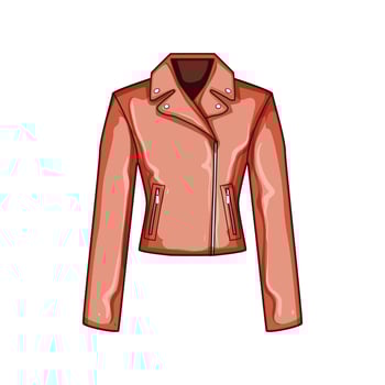 leather edgy jacket female cartoon illustration vector