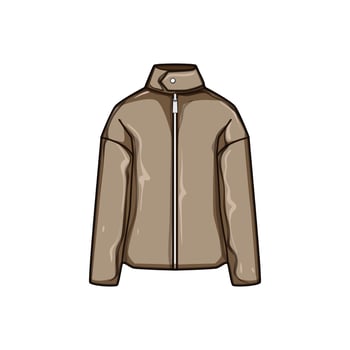 leather bomber jacket female cartoon illustration vector