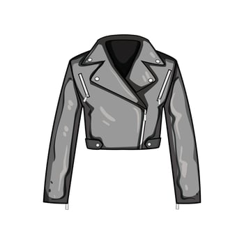 leather chic jacket female cartoon illustration vector