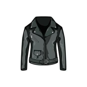 leather classic jacket female cartoon illustration vector