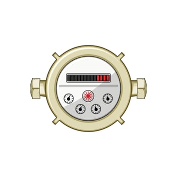water utility meter cartoon illustration vector