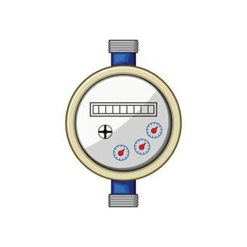 water flow meter cartoon illustration vector