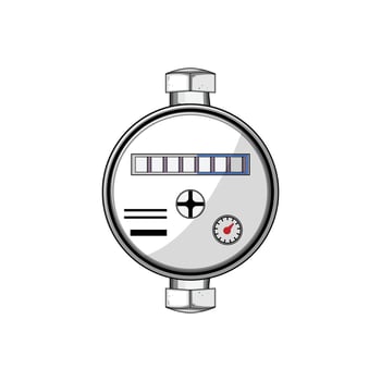 water billing meter cartoon illustration vector