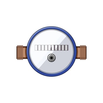 water residential meter cartoon illustration vector