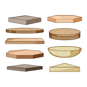platform wood set cartoon element vector