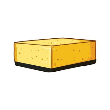 yellow scrub sponge cartoon illustration vector