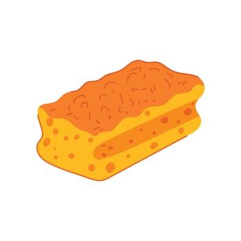 yellow bath sponge cartoon illustration vector