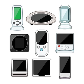 quality air monitor set cartoon item vector