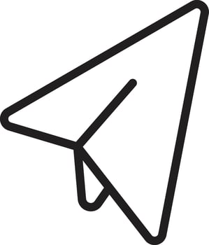 Simple black outline of a paper airplane in flight vector