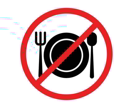 No eating sign illustration. food sign prohibited. no eating. no food sign. no food vector