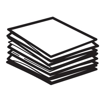 Stack of white papers in black and white isolated on a white background vector