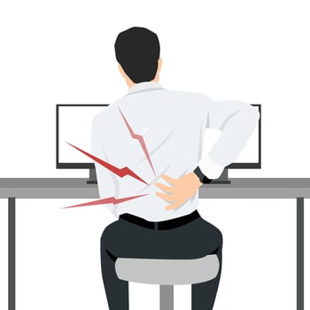 Back Pain from Office Work. vector