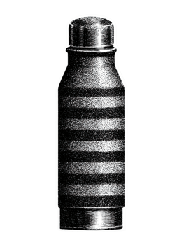 Vintage Thermos Bottle In Retro Engraving. Insulated Beverage Container Illustration Isolated On Transparent Background png