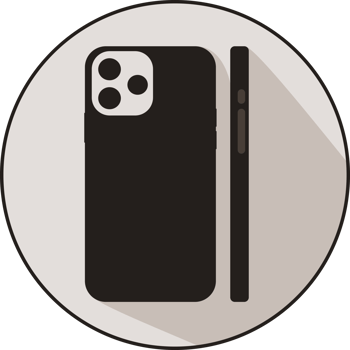 Phone case icon, featuring a sleek flat design that captures the essence of contemporary technology. png