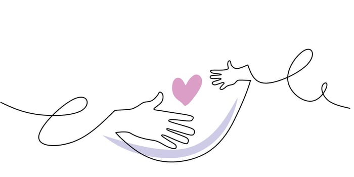 Father and child family bond hands vector
