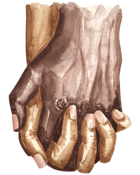Holding hands couple in love watercolor illustration clip art png