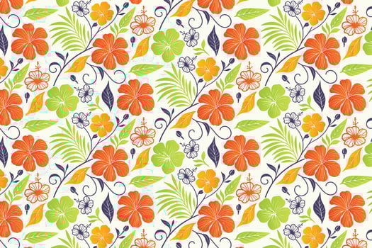 line art floral pattern with abstract leaf motifs and repetition for wrapping paper, pillow covers, and clothing textiles vector