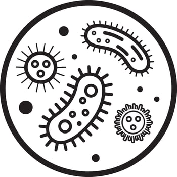 Medical Bacteria Shape Silhouettes vector