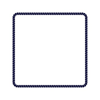 Square rope frame. Thread, hemp twine, jute or steel cable decoration elements. Maritime, yacht or nautical style, sea or ocean theme ornament. graphic illustration vector