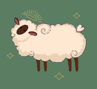 Cartoon sheep with a halo vector