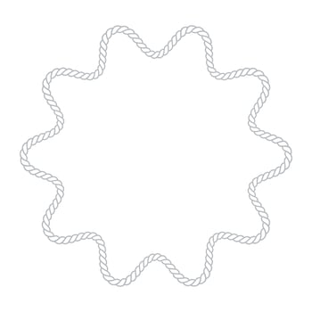 Decorative rope frame. Curved border outline illustration vector