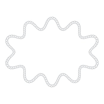 Horisontal rope frame. Curved border outline illustration vector