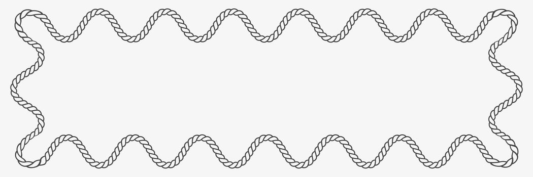 Decorative rope outline frame, marina knots vector