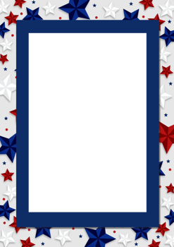 A frame with stars and stripes on a Transparent background png