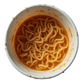 Empty instant noodle cup, satisfying quick and convenient meal png