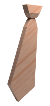 Unique wooden necktie features natural wood grain, perfect for distinctive style png
