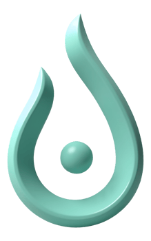 Abstract teal form shape fluid design evokes calm and modern simplicity png