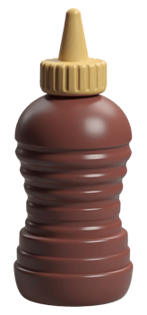 Brown squeeze bottle dispenser for delicious kitchen condiments, making food preparation png