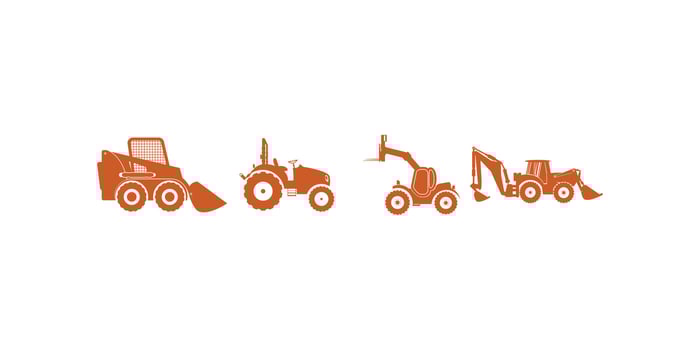 Black tractor clipart illustration showing a farm vehicle silhouette in format isolated on a clean white background for agriculture and rural use vector