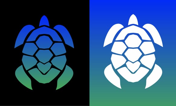 Minimalist Turtle Logo Design illustration elements vector
