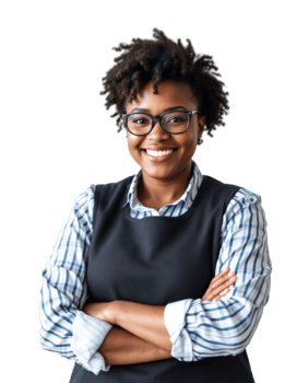 Confident Black Woman Entrepreneur Portrait with Arms Crossed png