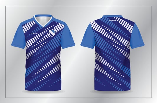 abstract blue sport jersey for football and soccer shirt template design vector